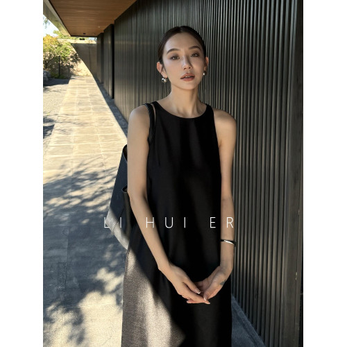LiHuiEr李慧兒【簡霧】白色無袖連衣裙女夏法式輕奢高級感背心裙