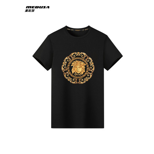 Medusa/美杜莎旗艦店2025夏季新款男短袖T恤刺綉燙鑽潮流透氣休閒