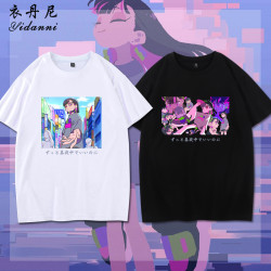 永遠是深夜有多好日系音樂二次元少女寬松夏季純棉短袖男T恤衣服