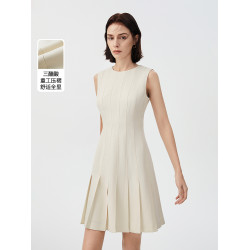 【朗姿三醋酸Basic衣櫥】法式輕禮服白色連衣裙夏新款裙子高級感