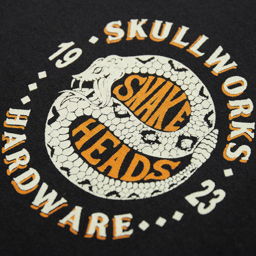 武裝戰線SKULLWORKS熱血高校小慄旬蛇形刺綉男款個性潮牌男T恤