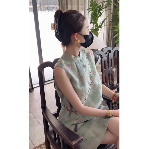 櫻花家族原創jk製服【盛櫻中】JK三本校供感百褶連衣裙長裙短袖女