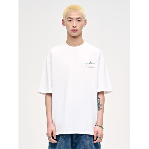 山小川潮牌夏季美式印花上衣短袖男t恤純棉潮流男生體恤情侶裝