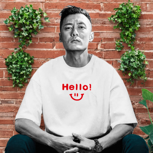 新款夏季陳偉霆潮牌男t恤休閒純棉情侶打底衫hello印花圓領短袖女