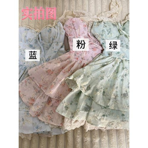XWI訢未媽媽法式復古襯衫領連衣裙女夏季優雅氣質顯瘦減齡碎花裙
