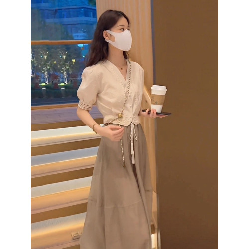 半身裙套裝女氣質顯瘦小個子連衣裙夏季裙子2025新款今年流行爆款