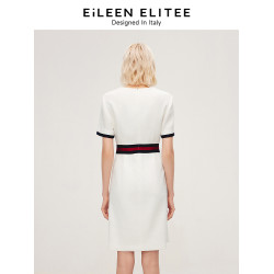 朗姿歐洲EiLEEN ELITEE高級感氣質裙子2024新款連衣裙夏季小白裙