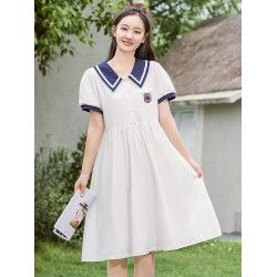 少女連衣裙夏裝2025新款學院風初高中學生洋氣寬松polo裙夏季大童