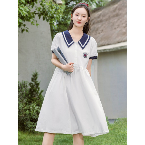 少女連衣裙夏裝2025新款學院風初高中學生洋氣寬松polo裙夏季大童
