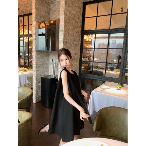 法式氣質初戀蝴蝶結公主裙女2025夏季新款醋酸麻感柔滑垂墜連衣裙