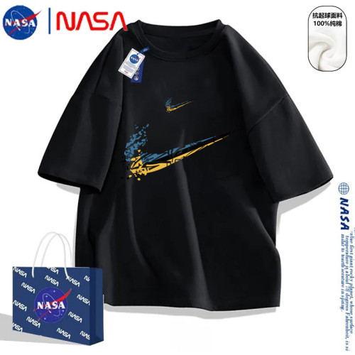 NASA官方旗艦美式潮牌短袖男t恤夏季2024新款寬松青少年純棉半袖