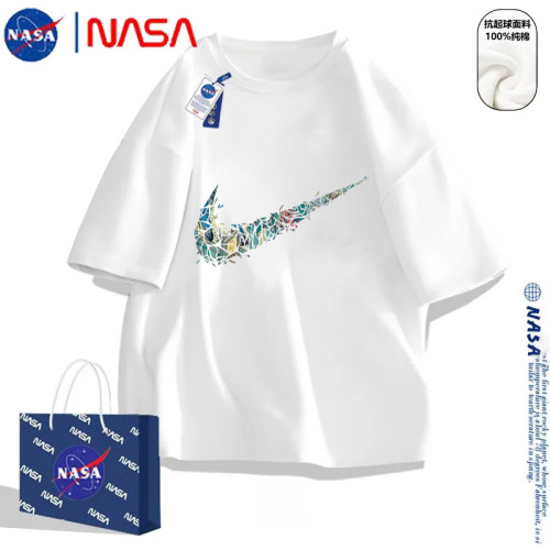 NASA官方旗艦美式潮牌短袖男t恤夏季2024新款寬松青少年純棉半袖