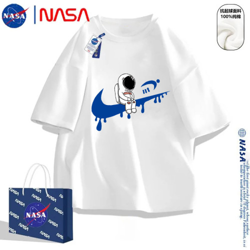 NASA官方旗艦美式潮牌短袖男t恤夏季2024新款寬松青少年純棉半袖
