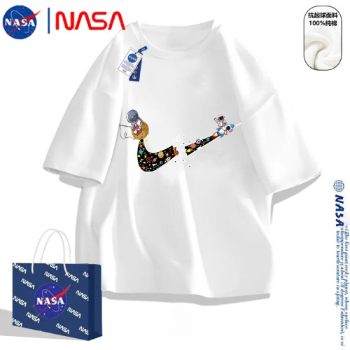 NASA官方旗艦美式潮牌短袖男t恤夏季2024新款寬松青少年純棉半袖