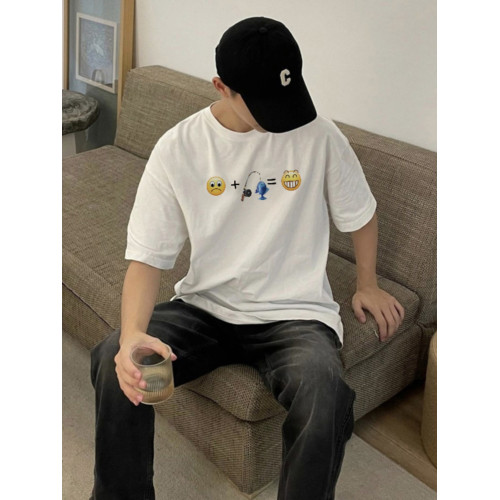 夏季新款高檔純棉短袖男T恤衫休閒百搭圓領輕奢帥氣男裝上衣夏裝