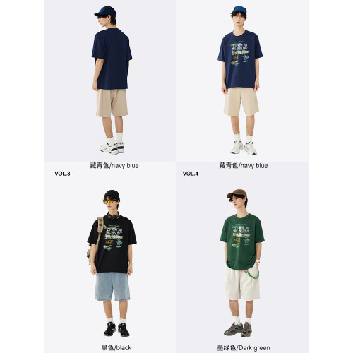塗鴉設計字母短袖男t恤2025夏季新款美式街頭重磅潮流情侶上衣服