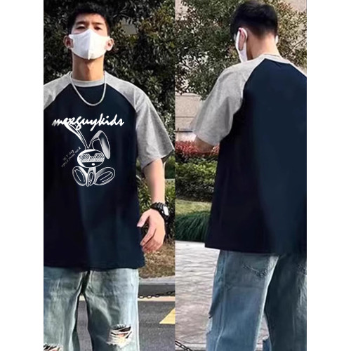 插肩拼接260g短袖男T恤衫涼感防曬防紫外線吸溼吸汗情侶款上衣夏
