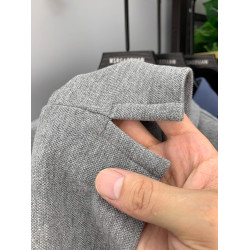 JEEP吉普下擺開衩男t恤純棉高級刺綉翻領長袖Polo衫重磅上衣