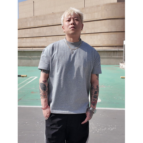 RAGECAVE春夏基礎緊身美式正肩修身版型重磅純色打底棉短袖男T恤