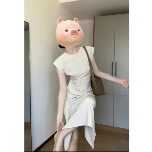 歐洲站夏季2025新款法式輕奢女裝高級感氣質修身顯瘦白色連衣裙子