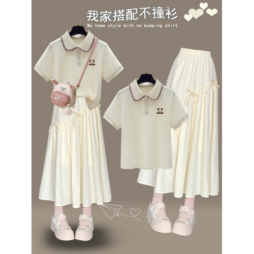 女大童連衣裙夏季初中生學院風初中高中學生裙子少女青少年套裝裙