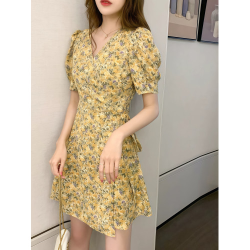 法國Rixo Rose⭐法式氣質碎花連衣裙子女夏季輕奢高級感收腰a字裙