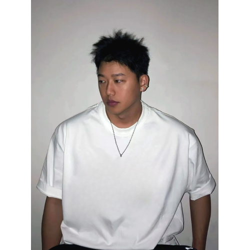 潮牌美式復古短袖男t恤夏季歐美高街hiphop純色純棉半袖圓領上衣