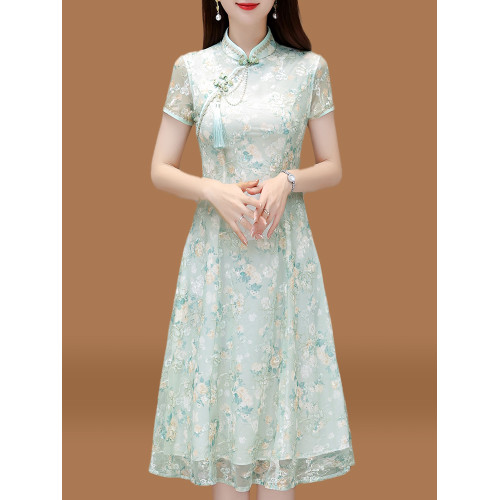 法式藍色v領無袖掛脖連衣裙子女夏季2025新款海邊度假風收腰長裙