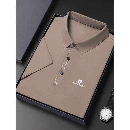 皮爾卡丹男t恤短袖夏季新款翻領冰絲中老年爸爸裝衣服男士POLO衫