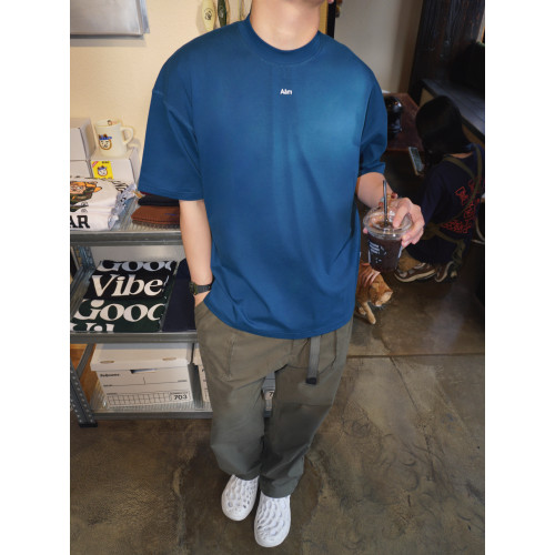 Aam official 真小領口！250g索羅娜刺綉小短袖夏季簡約男T恤