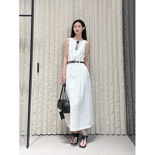 【商場同款】2025夏新品天絲亞麻輕薄假兩件襯衫長裙女連衣裙