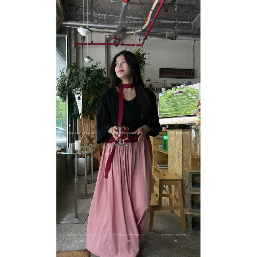 【千層】HL棉綢夏季韓系寬松休閒舒適小衆氣質顯瘦百搭圓領連衣裙