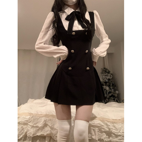 【724專場】超級文 疏松影落中長款減齡撞色收腰顯瘦針織連衣裙