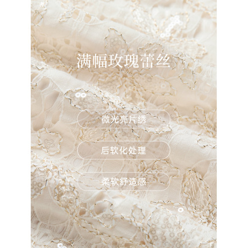 【千金風玫瑰裙】珂萊蒂爾2025年法式設計感蕾絲透氣淑風連衣裙女