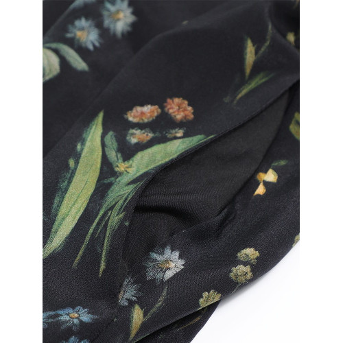 Y【叭噠不惑】 小谿生活  桑蠶絲時尚吊帶印花氣質寬鬆長款連衣裙