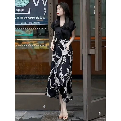專櫃名牌聲瑪施2025夏新款真絲桑蠶絲連衣裙女輕奢高級感氣質裙子