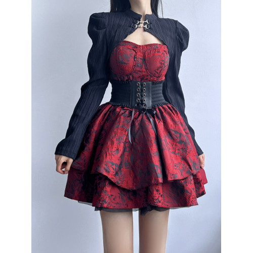 ZNG SHOP女裝“青檸漣漪”溫柔拼色多層花邊唯美網紗吊帶裙連衣裙