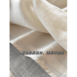 GOLUERJI暮夜星光 萊賽爾亞麻圓領薄款拼接假兩件背心連衣裙女夏