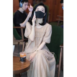無袖掛脖連衣裙子女夏季2025新款夏日絕美巨好看海邊度假吊帶長裙