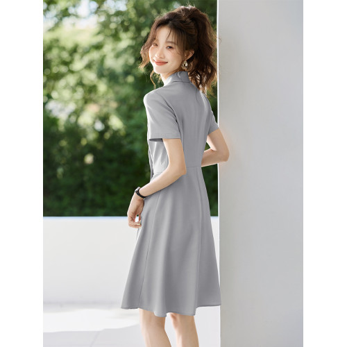 沫晗依美高智職場輕商務設計感連衣裙2025夏季新款輕通勤西裝裙女