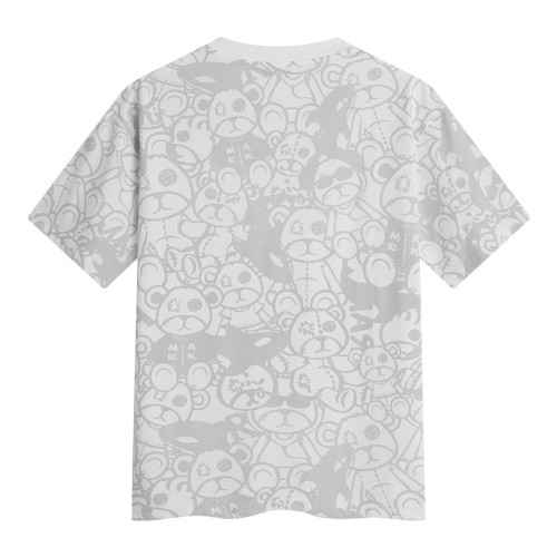 馬克華菲男裝新款休閒t恤男t恤短袖小熊滿印夏季馬商場裝