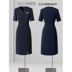 珠寶店工作服女夏季職業裝連衣裙修身氣質商場導購酒店前台工作裝