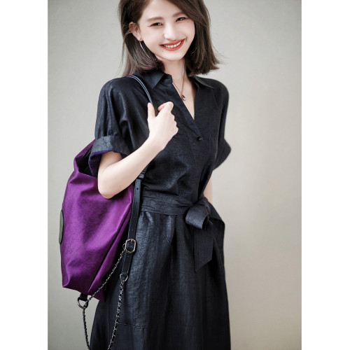 趙大喜|香雲紗：AB面連衣裙|雙面穿連衣裙25新款香雲紗真絲連衣裙