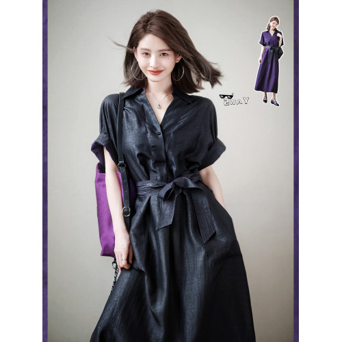 趙大喜|香雲紗：AB面連衣裙|雙面穿連衣裙25新款香雲紗真絲連衣裙