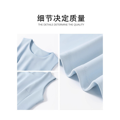 德國藍色連衣裙女夏季收腰a字無袖背心高級感氣質小個子掐腰短裙