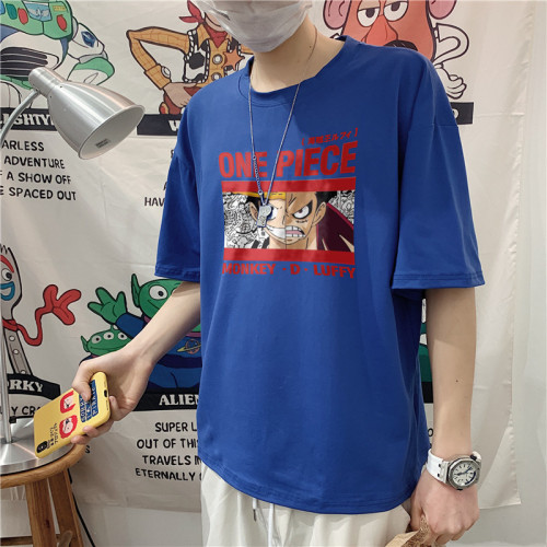 德國進口夏季男裝潮牌動漫印花百搭短袖男T恤日系卡通半袖衫學生