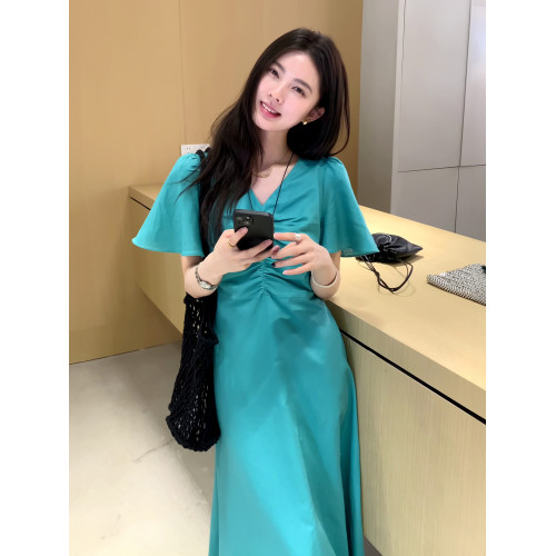 法式桔梗森女系超好看茶歇裙2025年夏季高級感減齡洋氣精緻連衣裙