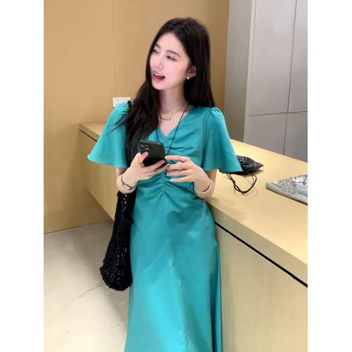 法式桔梗森女系超好看茶歇裙2025年夏季高級感減齡洋氣精緻連衣裙