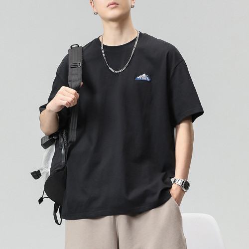 尚穀男裝重磅純棉潮牌短袖男T恤圓領日系戶外寬松男士夏季衣服