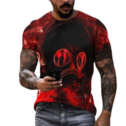 Indian 3D Digital Print Men's T-Shirt印第安人3D數碼印花男T恤